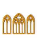 Conjunto de 3 Arco Góticos decorativos em dourado