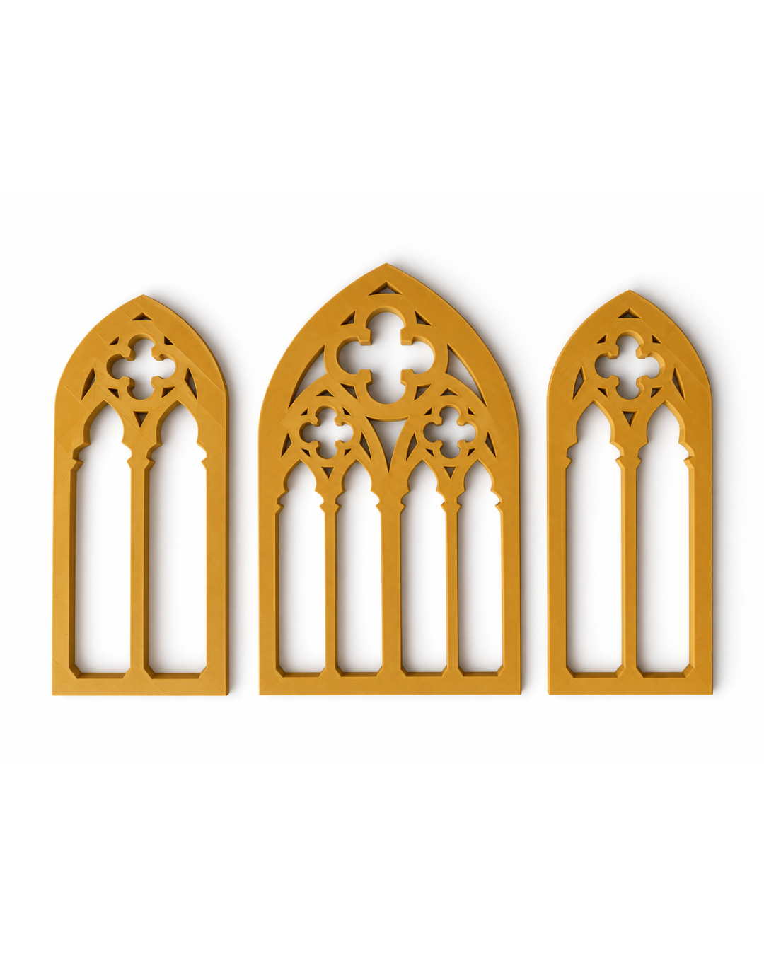 Conjunto de 3 Arco Góticos decorativos em dourado