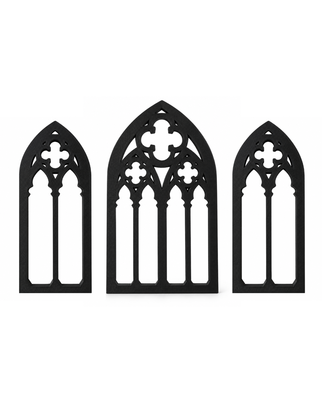 Conjunto de 3 Arcos Góticos decorativos em preto